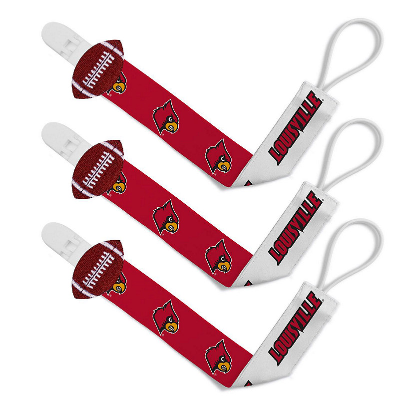Louisville Cardinals - Pacifier Clip 3-Pack Image