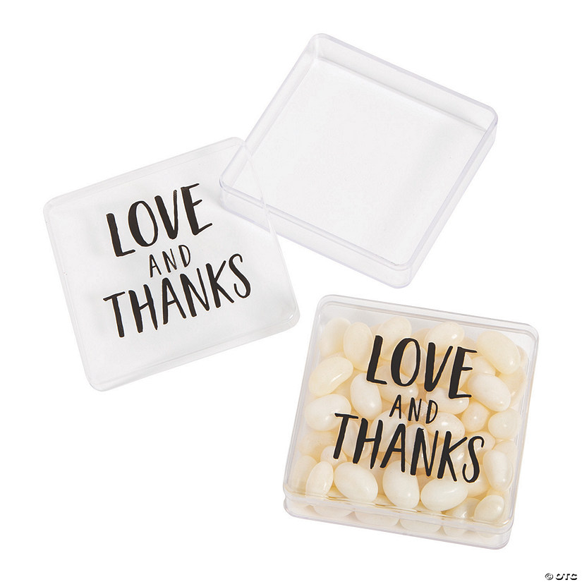 Love & Thanks Square Favor Containers - 50 Pc. Image