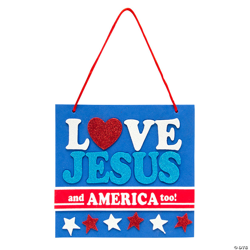 Love Jesus & America Too Sign Craft Kit - Makes 12 Image