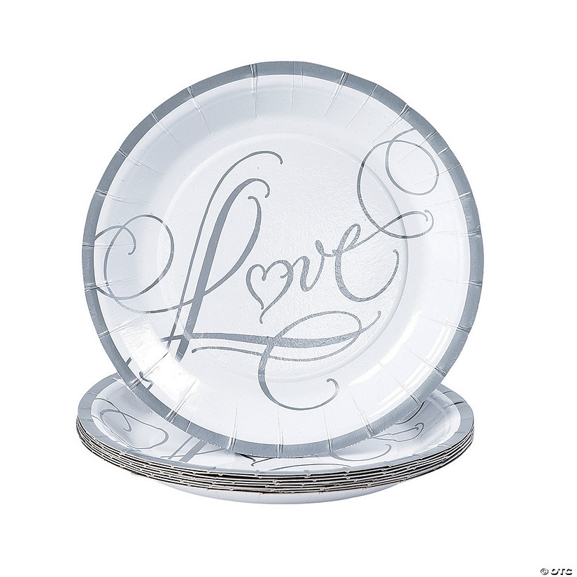 “love” Wedding Paper Dessert Plates 25 Ct Discontinued