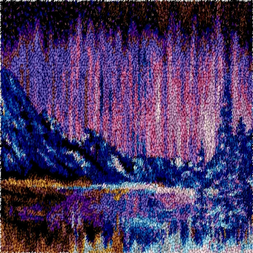 Colorful Aurora Rug Making Latch Hooking Kit (87x61cm