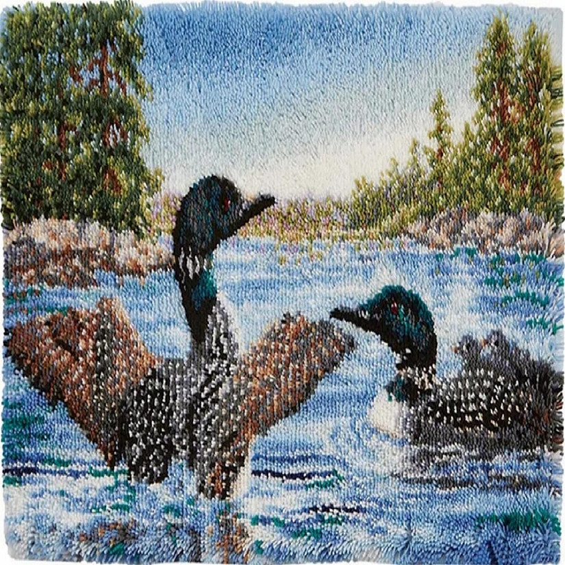 LovelyLust.com Ducks in Water Rug Making Latch Hooking Kit (102x69cm Printed canvas) Image
