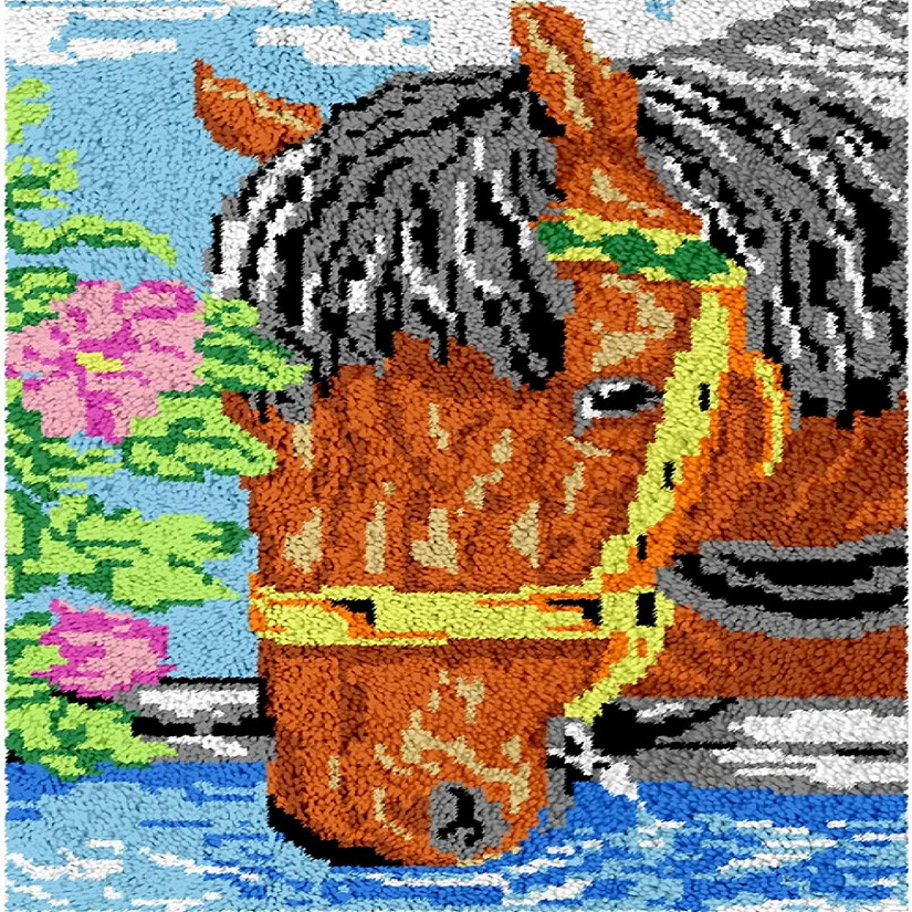 Horse Drinking Rug Making Latch Hooking Kit (60x40cm