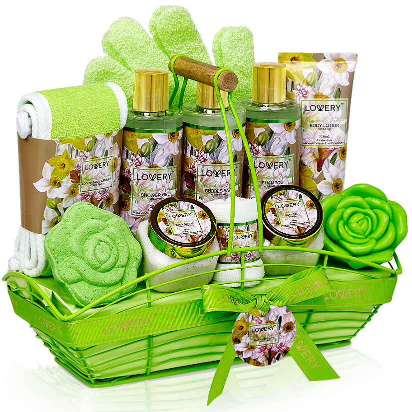 Lovery Home Spa Gift Baskets - Magnolia & Jasmine Scent - 13pc set Image