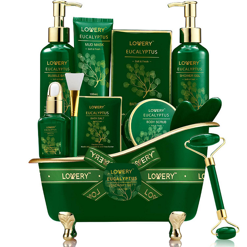 Lovery Luxury Holiday Basket, Eucalyptus Stress Relief Spa Kit, Bath and Body Care Image