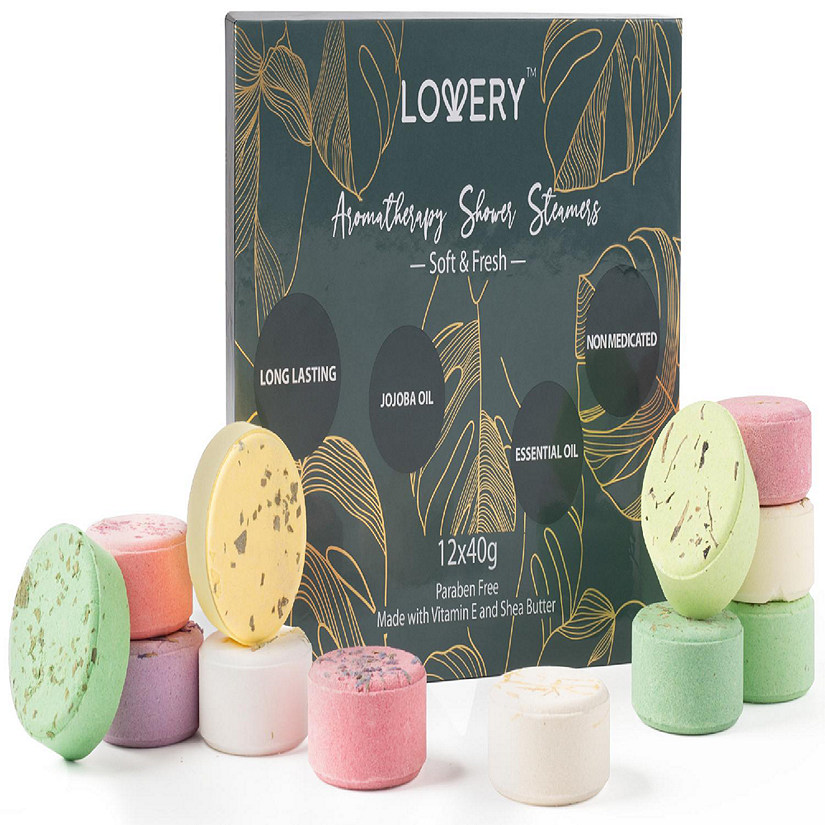Lovery Shower Steamers - Set of 12 Shower Bombs - Well Balanced Aromatherapy Image