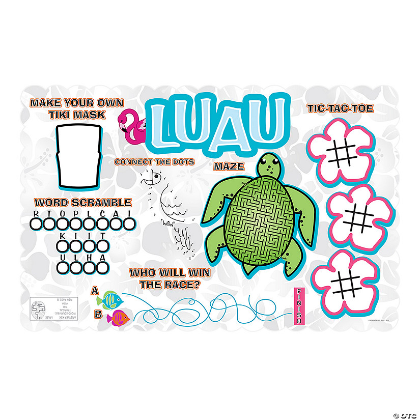 Luau Activity Placemats - 12 Pc. Image