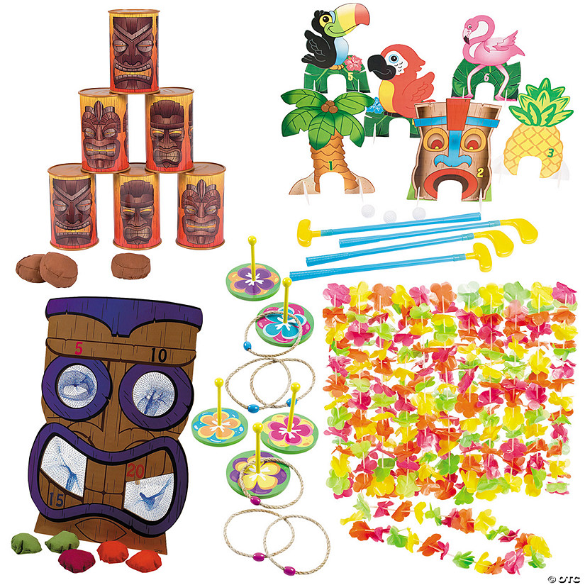 Luau At-Home Game Night Outdoor Games & Leis Assortment - 16 Pc. Image
