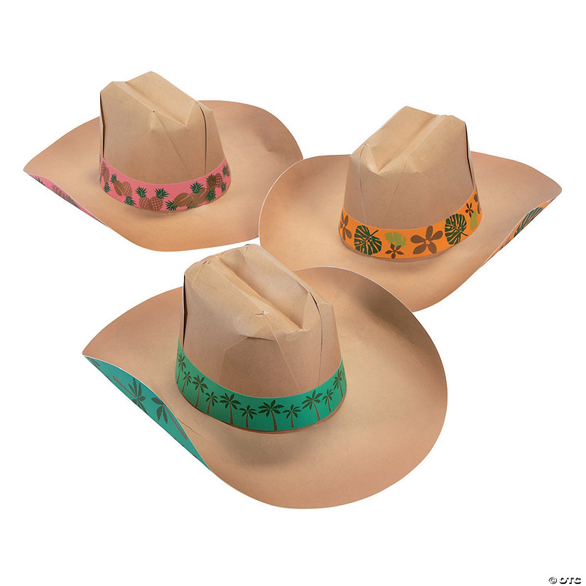 Luau Cowboy Paper Hats - 12 Pc. Image