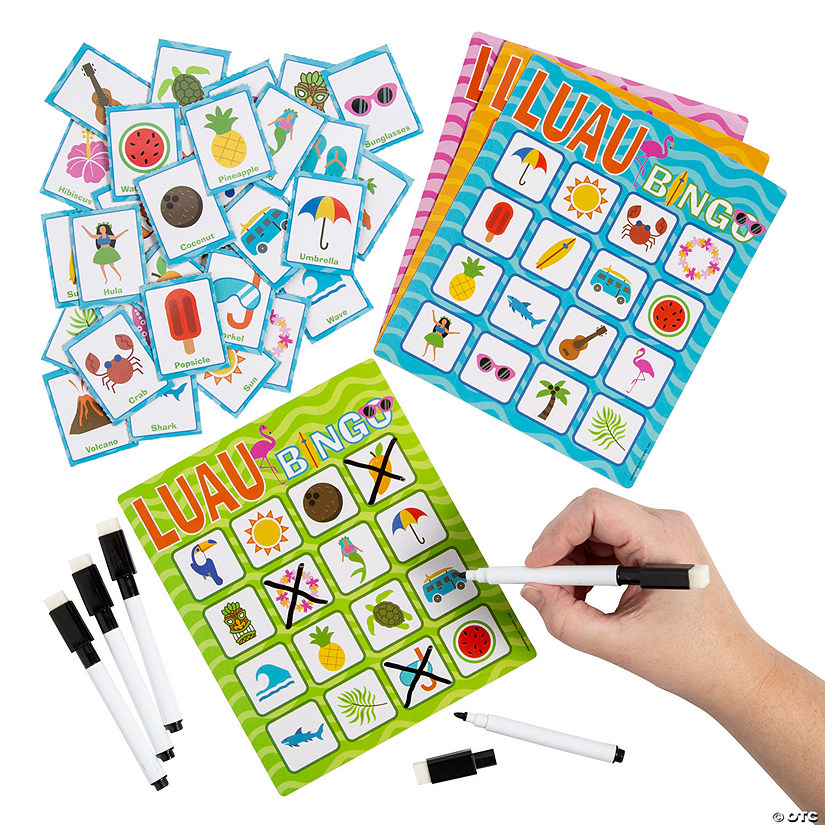Luau Dry Erase Bingo Game for 12 Image
