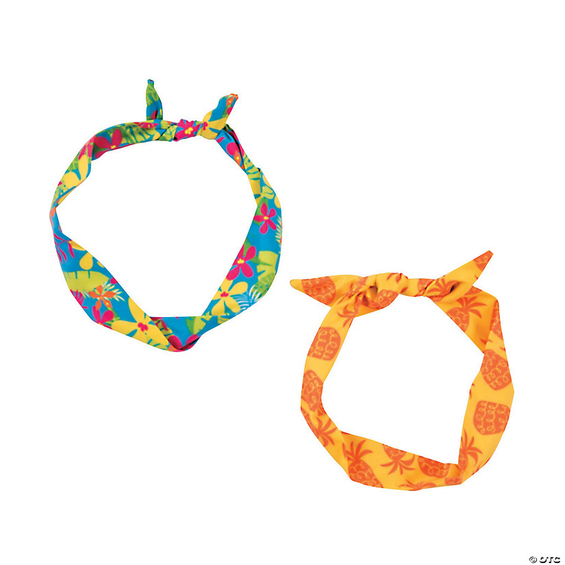 Luau Floral & Pineapple Wired Headbands - 6 Pc. Image