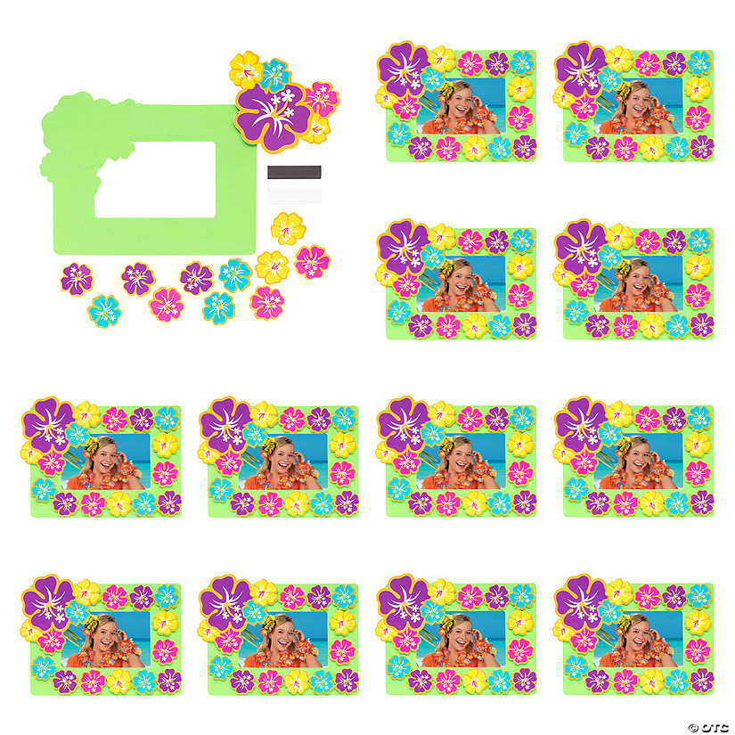 Luau Hibiscus Picture Frame Craft Kit Makes 12