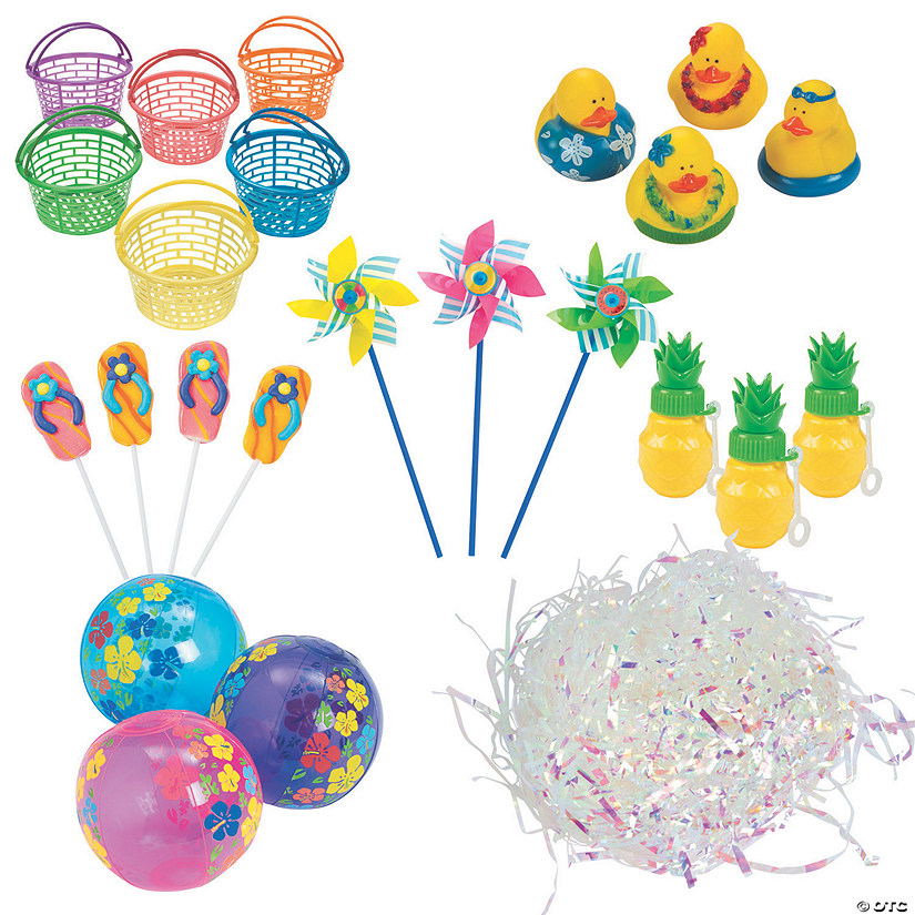 Luau May Day Basket Kit for 12