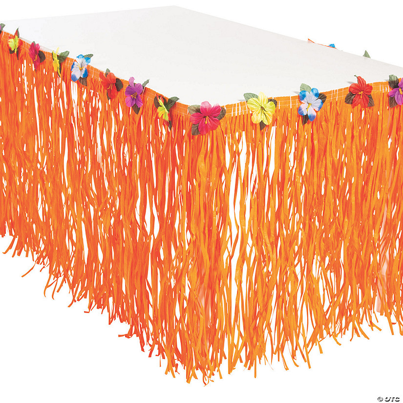 Luau Orange Table Skirt Image
