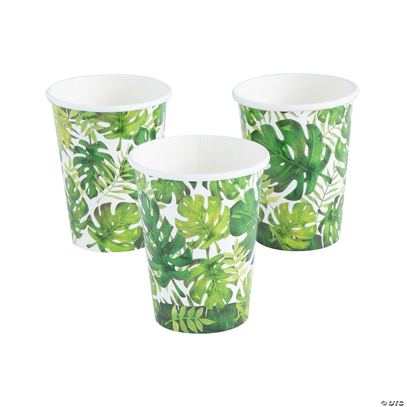 Luau Palm Leaf Paper Cups 8 Pc. Oriental Trading