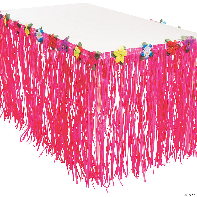 Luau Pink Table Skirt Image