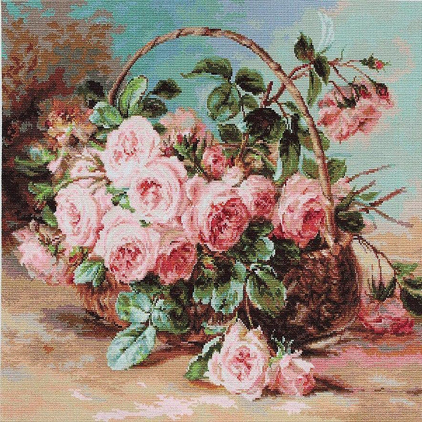 Luca-S - Basket of Roses B547L Counted Cross-Stitch Kit Image