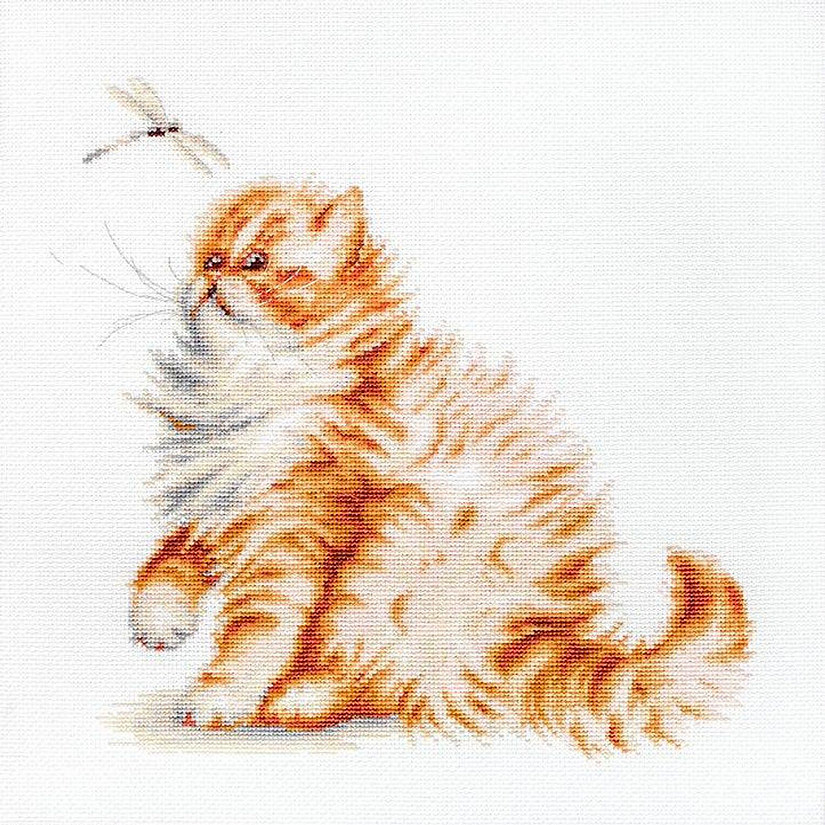 Luca-S - Kitten with a dragonfly B2270L Counted Cross-Stitch Kit Image