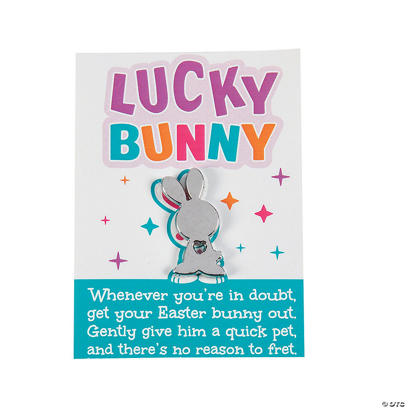 Lucky Bunny Pocket Charms with Card - 12 Pc. | Oriental Trading