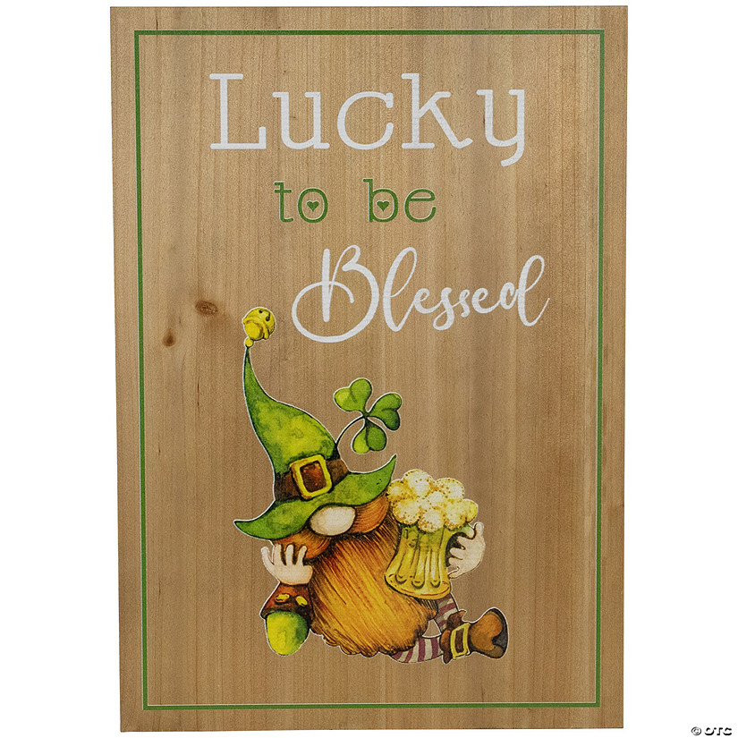 Lucky to be Blessed St. Patricks Day Wooden Wall Sign - 18.5" Image