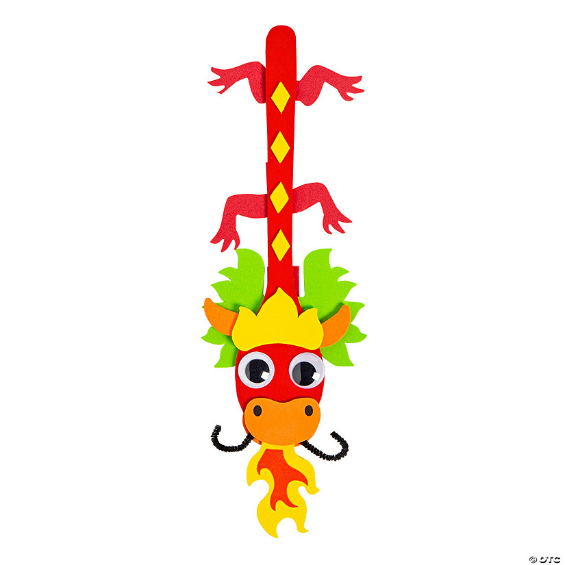 Lunar New Year Dragon Wooden Spoon Craft Kit - Makes 12 Image