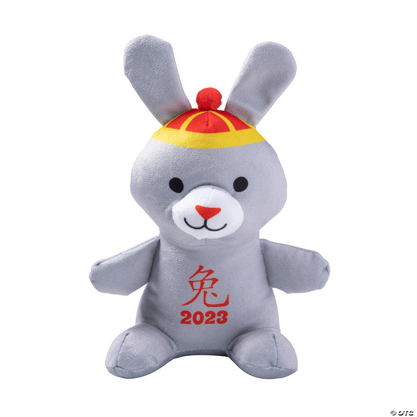 Lunar New Year of the Rabbit Stuffed Gray Rabbits - 12 Pc. Image