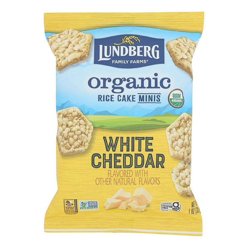 Lundberg Family Farms - Rice Cakes Mini White Cheddar - Case of 24 - 1 OZ Image