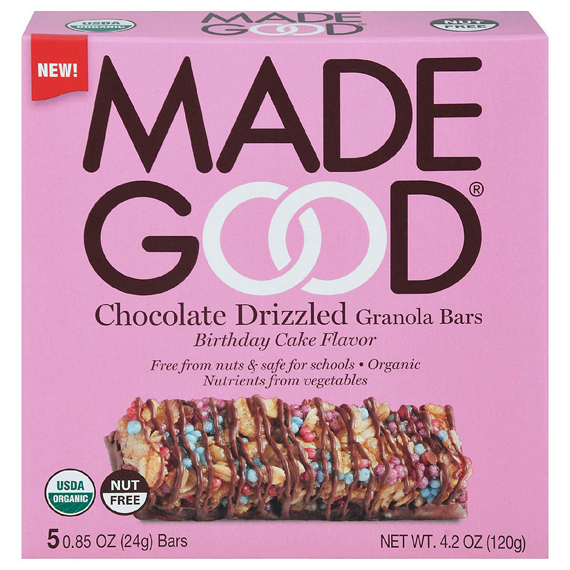 Made Good - Granola Bar Chocolate Drizzled Birthday Cake - Case of 6 - 5 / .85 OZ Image