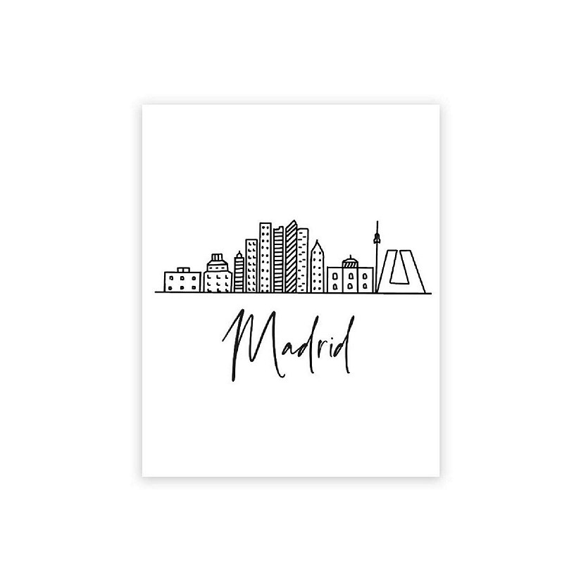 Madrid Skyline BW 16x20in 1-Pack Image