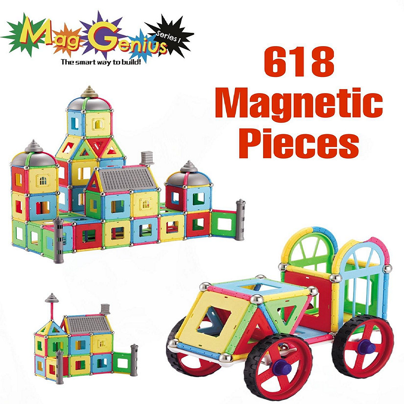 Mag Genius - 618 Magnetic Building Sticks - Tiles & Accessories STEM Image