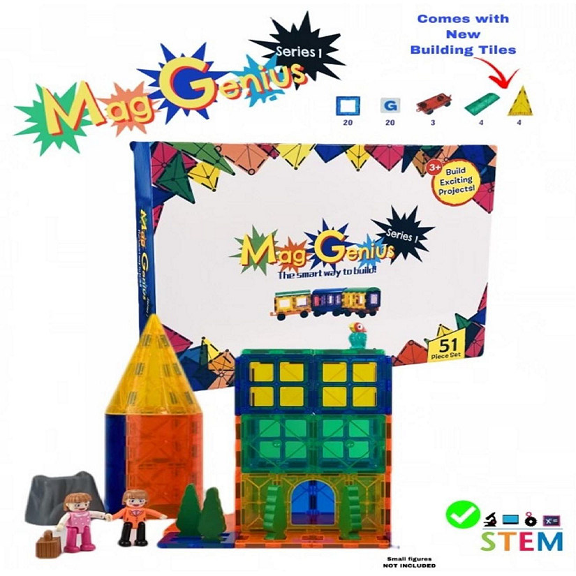 Mag-Genius Add On Set Magnet Tile 51 PIECE STEM | Oriental Trading