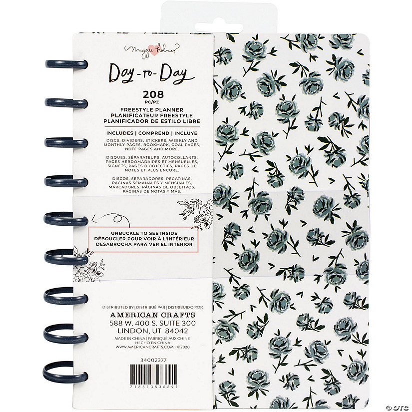 Maggie Holmes Day-To-Day Undated Freestyle Planner 7.5"X9.5"- Blue Floral Image