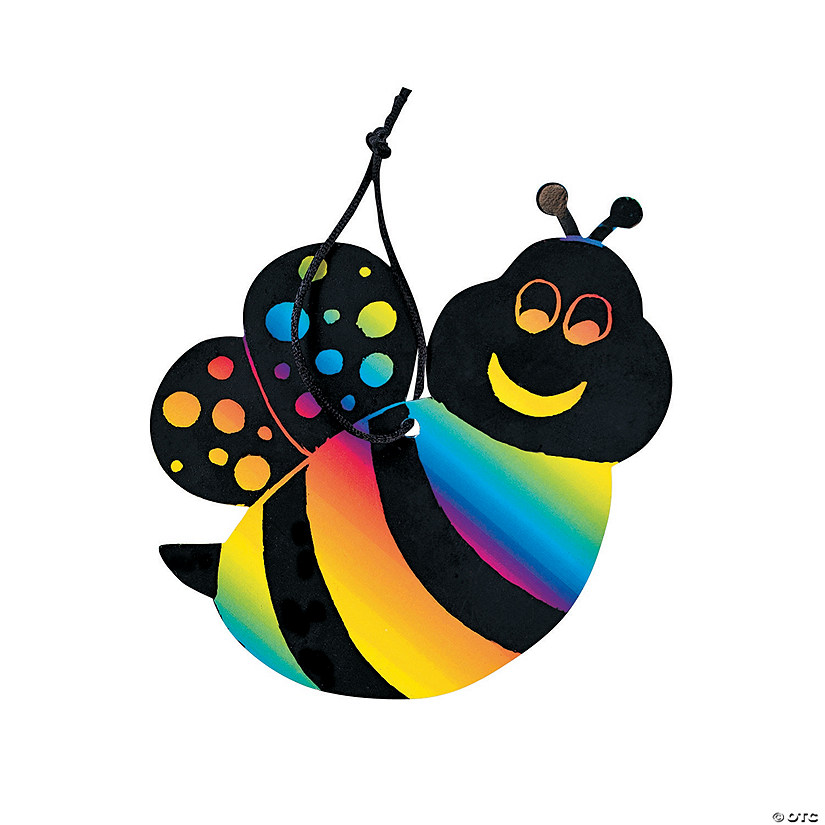Magic Color Scratch Bee Ornaments - 24 Pc. Image