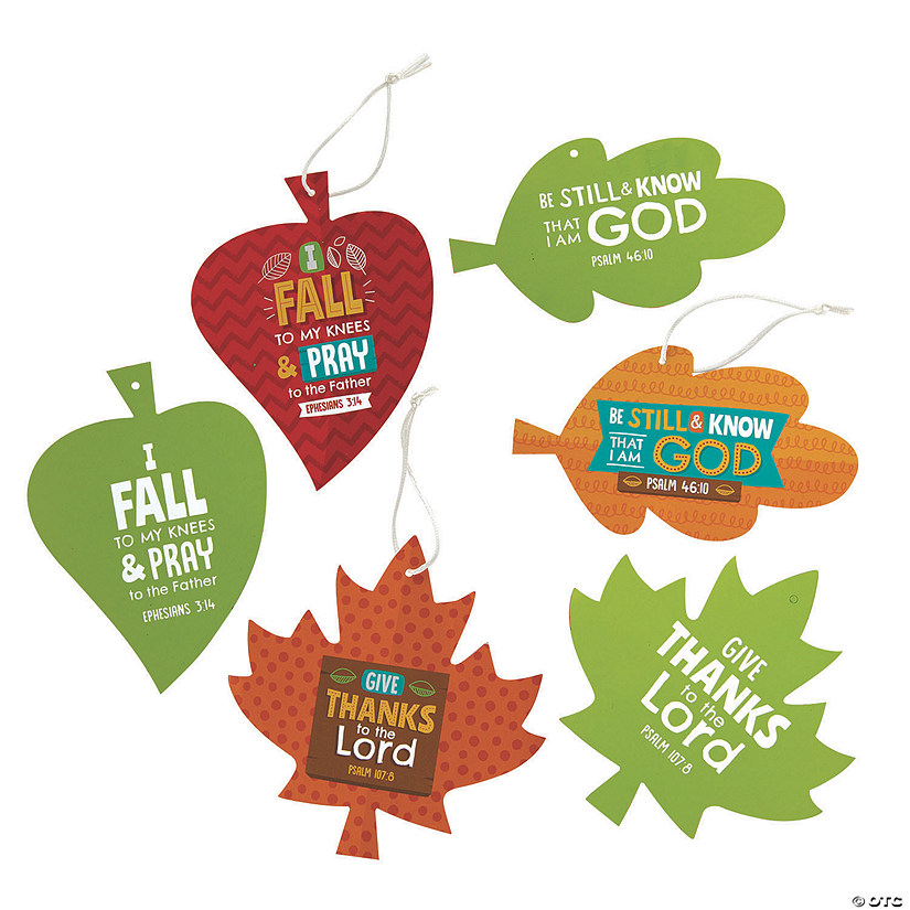 Magic Color Scratch Bible Verse Leaf Ornaments - 24 Pc. Image
