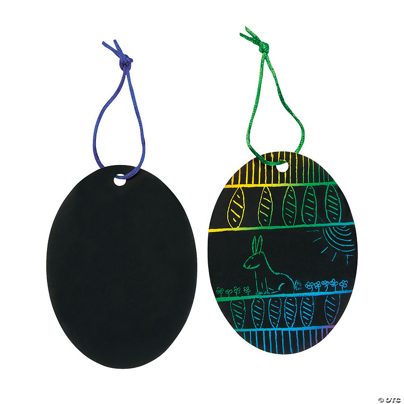 Magic Color Scratch Easter Egg Ornaments - 24 Pc. Image
