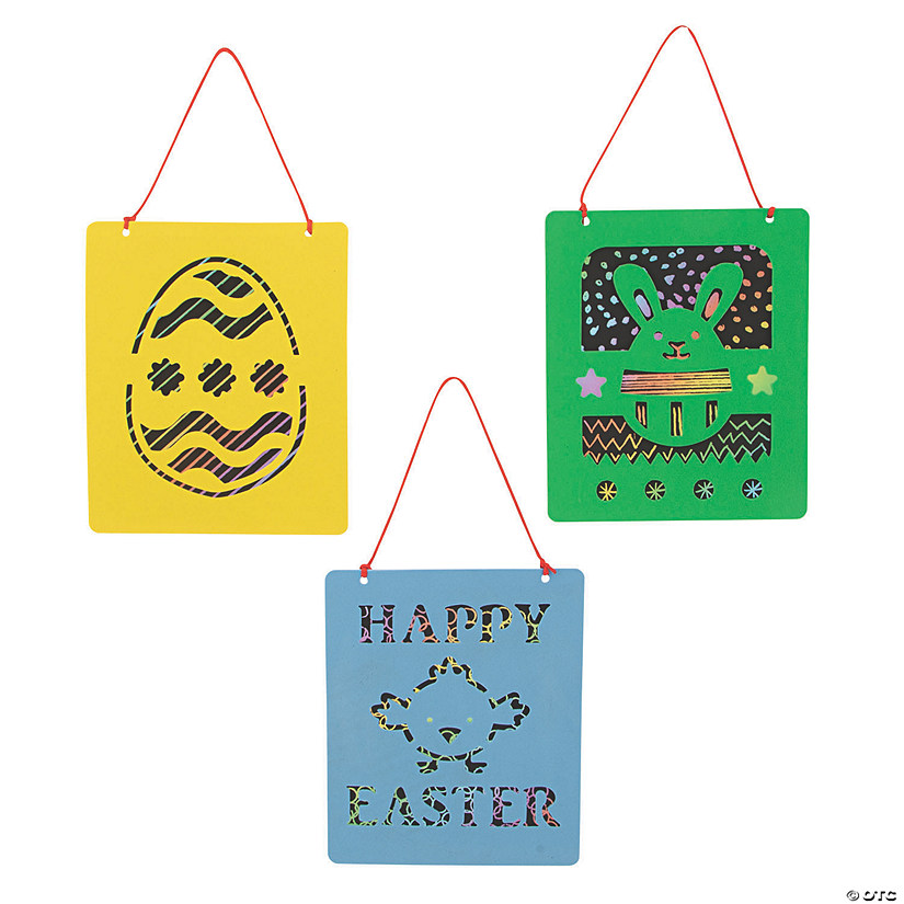 Magic Color Scratch Easter Suncatchers - 12 Pc. Image