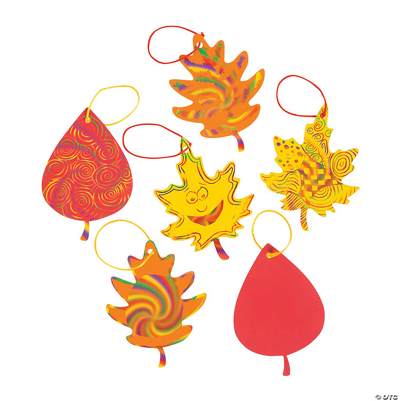 Magic Color Scratch Fall Leaves - 24 Pc. Image