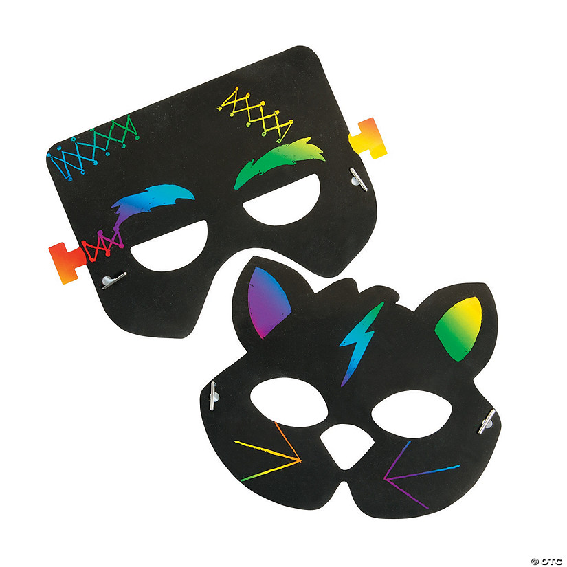 Magic Color Scratch Halloween Masks - 24 Pc. Image