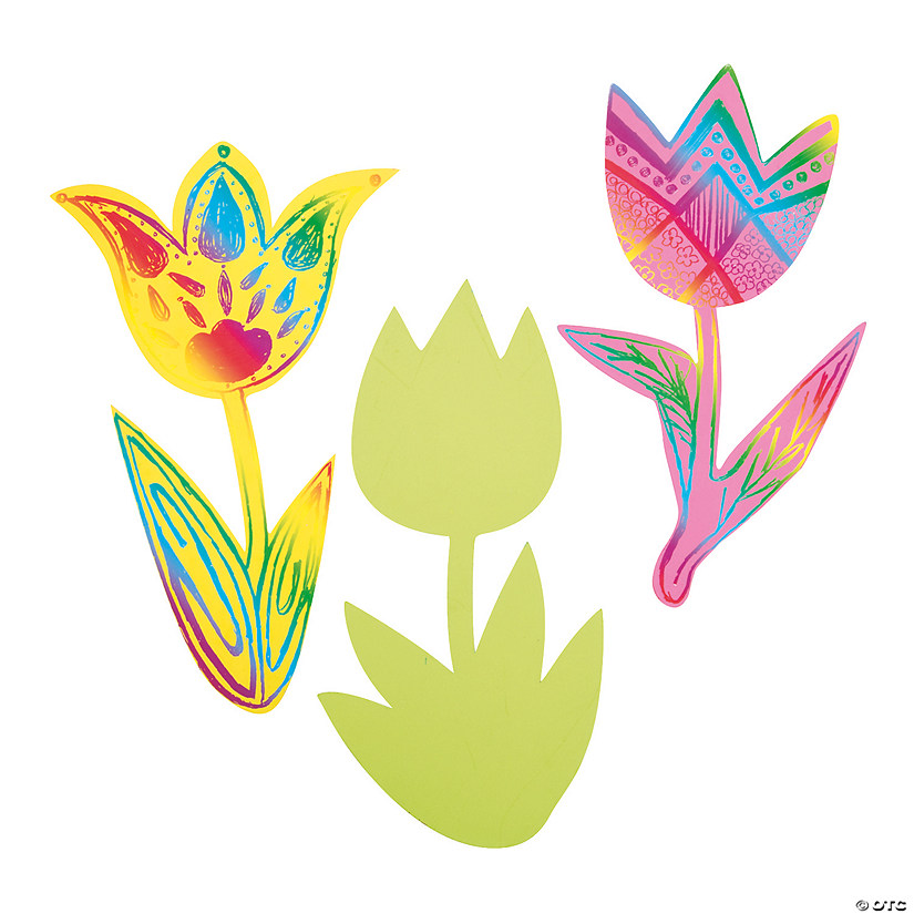 Magic Color Scratch Jumbo Tulips - 12 Pc. Image