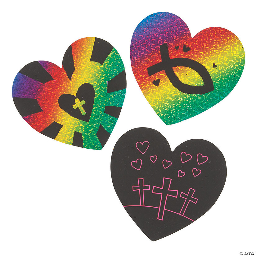 Magic Color Scratch Religious Valentine&#8217;s Day Cards - 24 Pc. Image