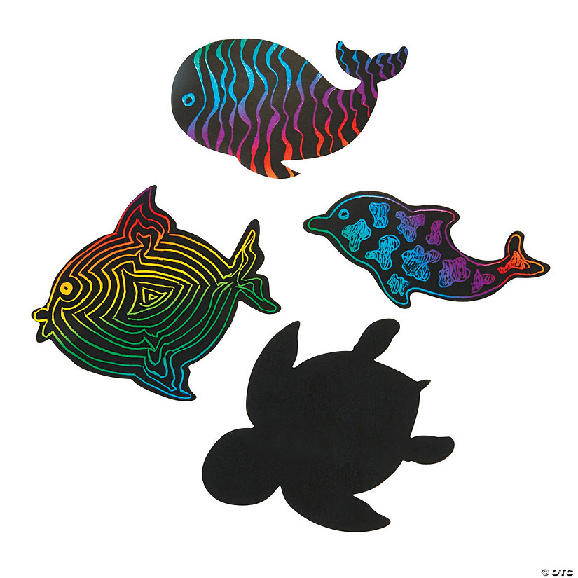 Magic Color Scratch Sea Life Shapes - 24 Pc. Image