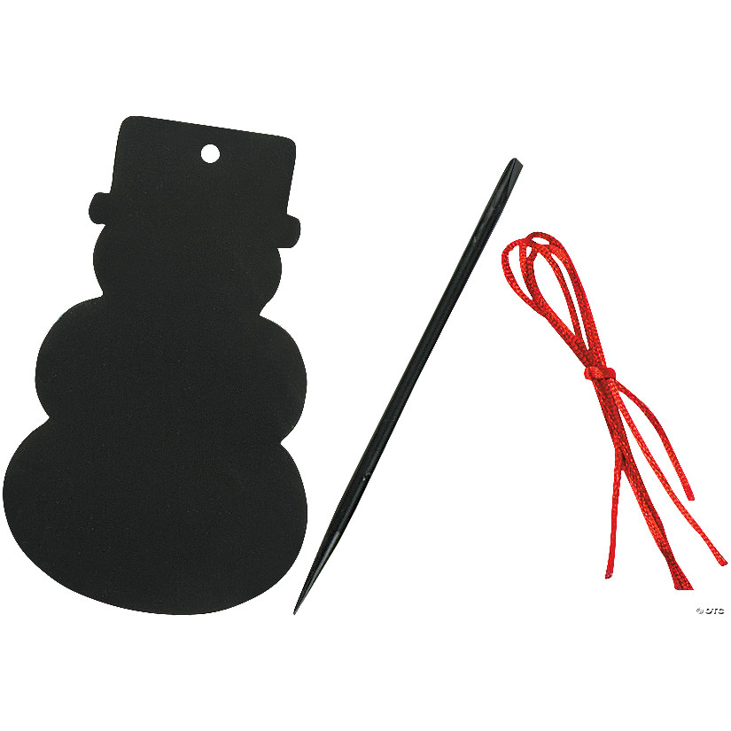 Magic Color Scratch Snowman Christmas Ornaments - 24 Pc. Image