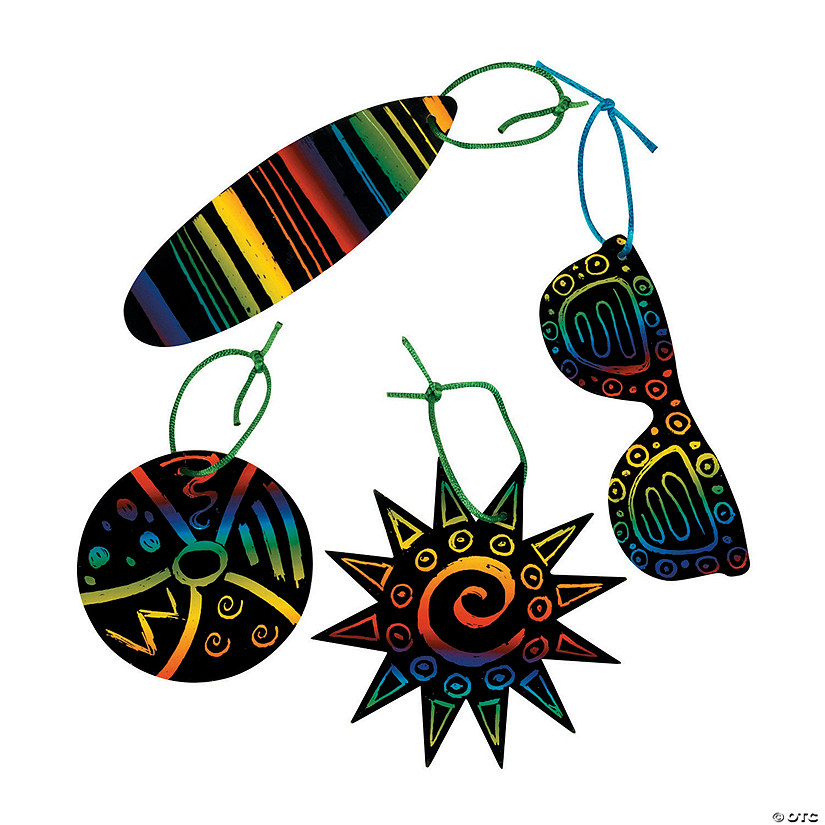 Magic Color Scratch Tropical Ornaments - 24 Pc. Image
