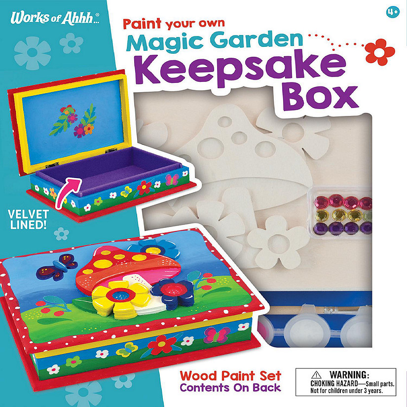Magic Garden Keepsake Box Wood Craft &amp; Paint Kit Image