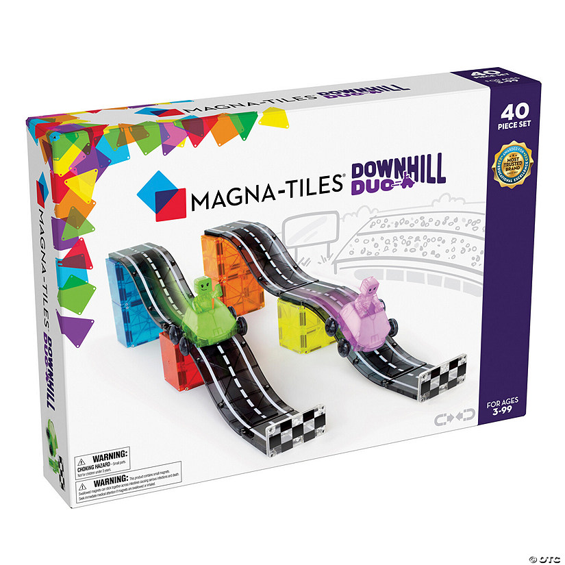 MAGNA-TILES<sup>&#174; </sup>Downhill Duo 40-Piece Magnetic Construction Set, The ORIGINAL Magnetic Building Brand Image