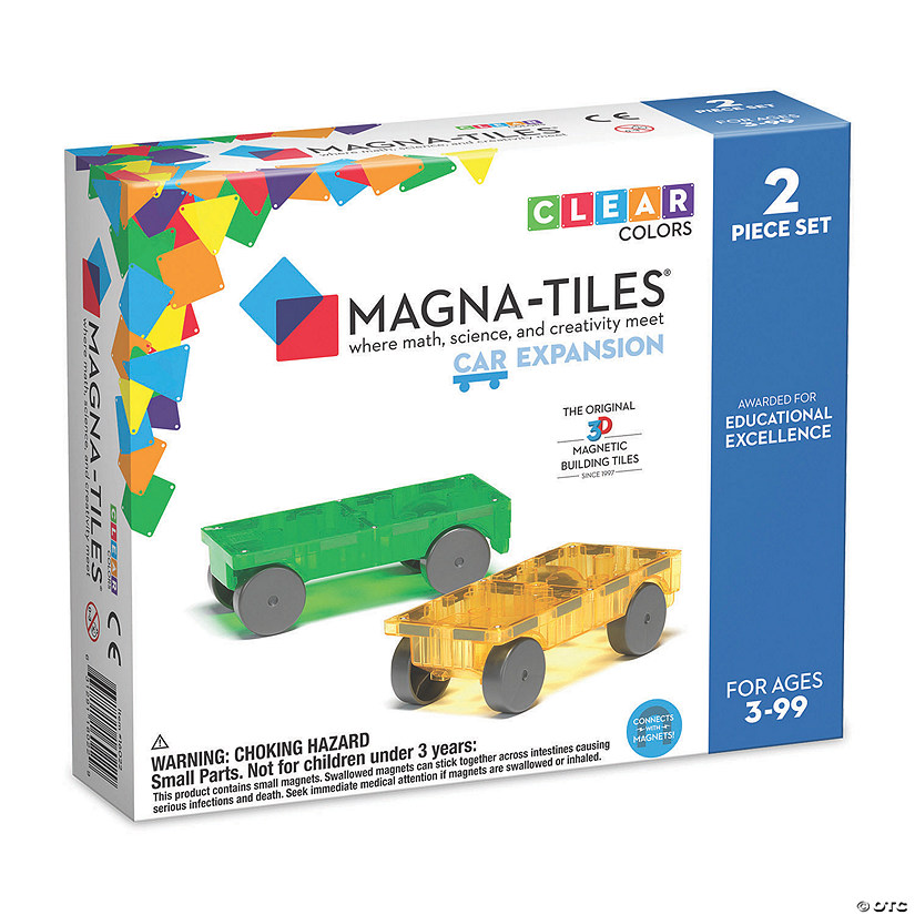 MAGNA-TILES<sup>&#174;</sup> Cars &#8211; Green & Yellow 2-Piece Magnetic Construction Set, The ORIGINAL Magnetic Building Brand Image