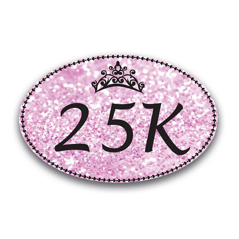 Magnet Me Up 25K Marathon Pink Princess Oval Magnet Decal, 4x6 Inches, Heavy Duty Automotive Magnet for Car Truck SUV Image