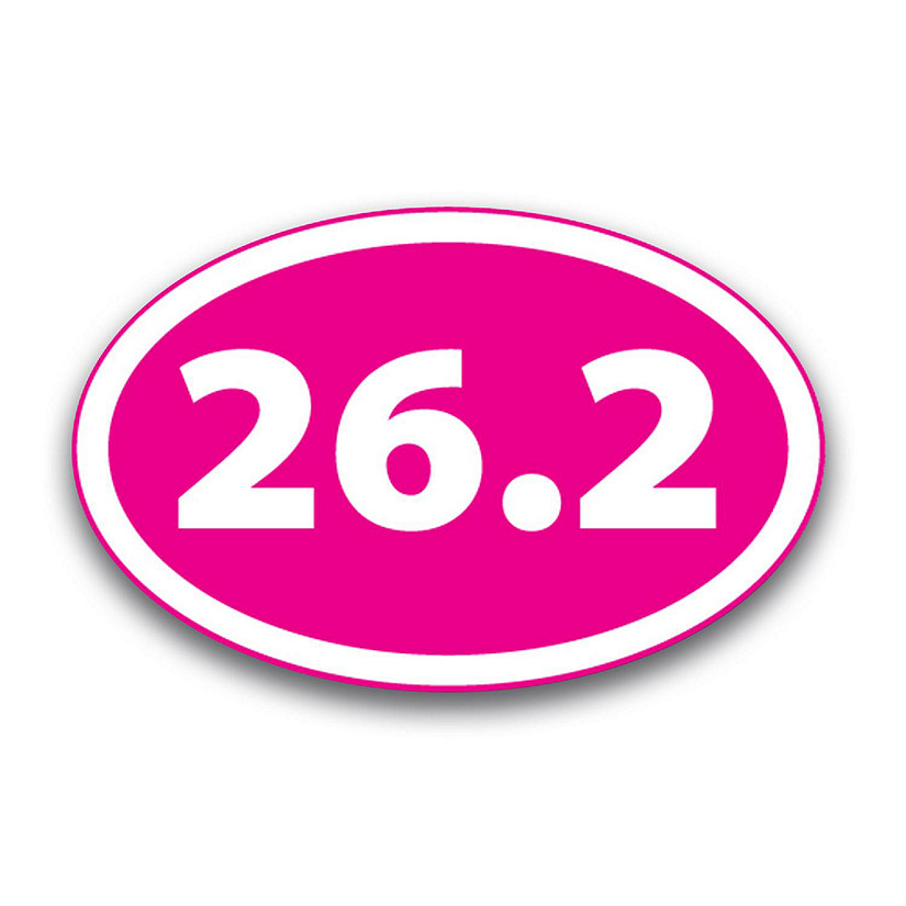 Magnet Me Up 26.2 Marathon Inverted Pink Oval Magnet Decal, 4x6 Inches, Heavy Duty Automotive Magnet for Car Truck SUV Image