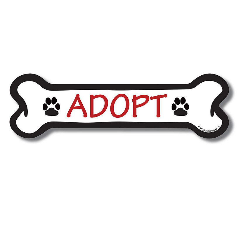Magnet Me Up Adopt Dog Bone Car Magnet Decal, 2x7 Inches, Heavy Duty Automotive Magnet for Car Truck SUV Image