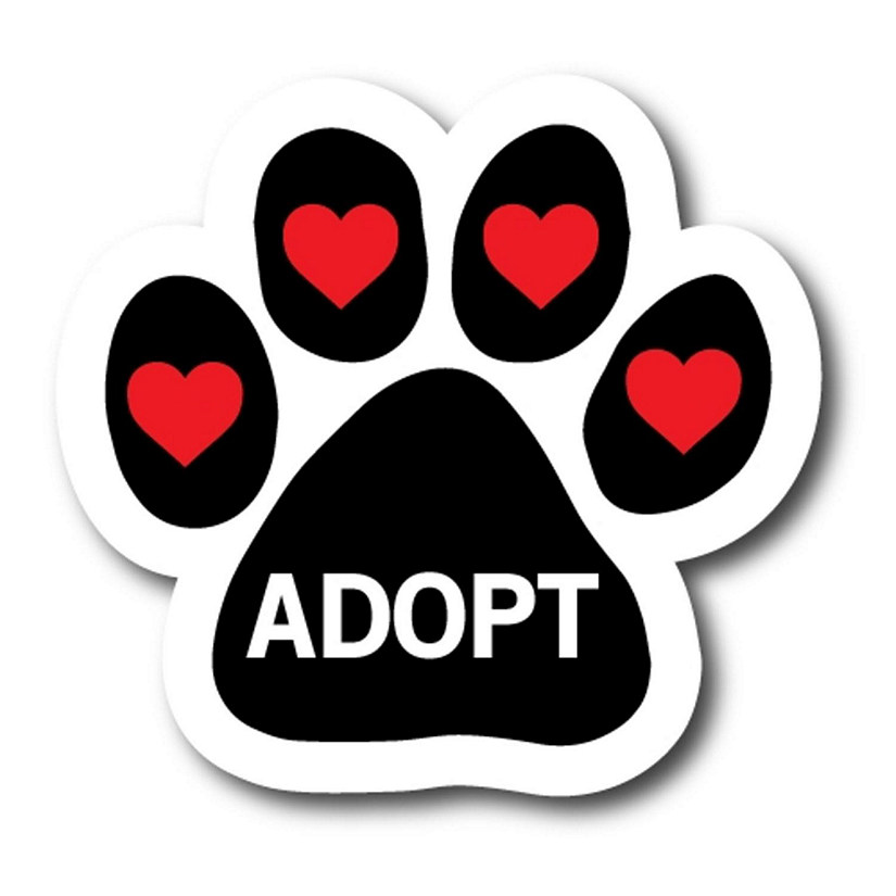 Magnet Me Up Adopt Pawprint Magnet Decal, 5 Inch, Heavy Duty Automotive Magnet for car Truck SUV Image